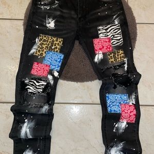 Patched Skinny Jeans